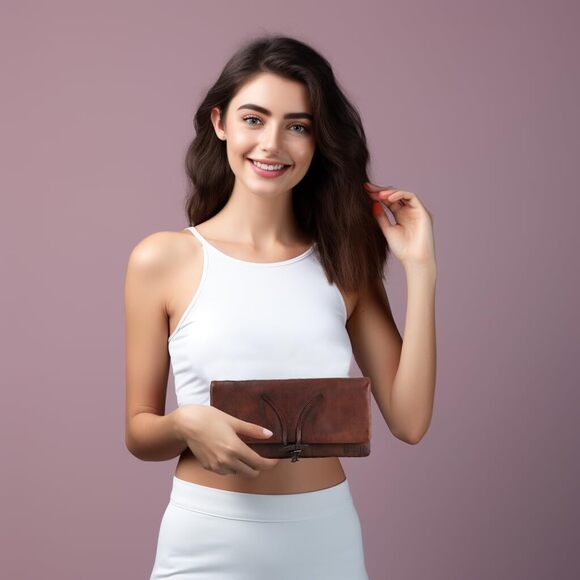 Amazon.com: Large Wallet Clutch Long Leather Cellphone Purse  7518 Wallets Large Capacity Leather Clutch Purse Card Organizer Phone Purse
